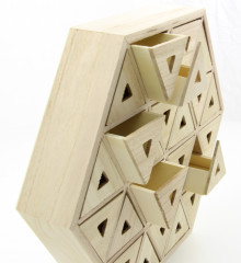 Adventskalender Holz Hexagon