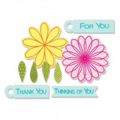 Framelits with Stamps Set - Flowers + Tags