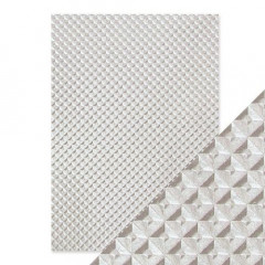 Tonic Studios Embossed Paper - Silver Chequer