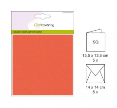 Quadratische Karte mit Kuvert, orange
