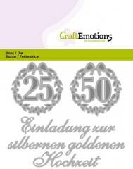 CraftEmotions Die Text - Einladung 25 50 Hochzeit (DE)