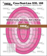 Crea-Nest-Lies XXL Stanze - Nr. 133 - Ovale mit 2 Nahtlinien