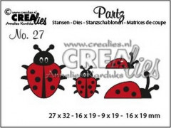 Crealies Partz - Nr. 27 - 4x Marienkäfer