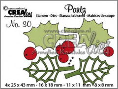 Crealies Partz - Nr. 30 - Stechpalmenblätter + Beeren