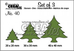 Set of 3 Stanze - Nr. 40 - Weihnachtsbäume dick