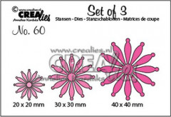 Set of 3 Stanze - Nr. 60 - Blume geschlossen