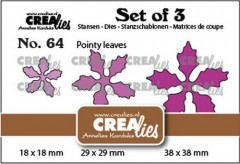 Crealies Set of 3 No. 64 - Weihnachtsstern spitze Blätter