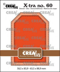 Crealies Xtra - No. 60 ATC Etikett mit Stichlinien
