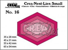 Crea-Nest-Lies Small Stanze - Nr. 16 - 4x flaches Sechseck