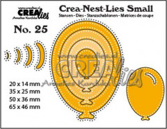 Crea-Nest-Lies Small Stanze - Nr. 25 - Luftballons mit Dots (4x)