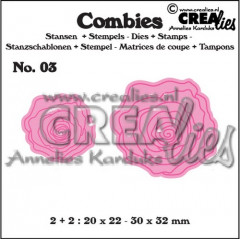Crealies Combies - Nr. 3 - Rosen klein