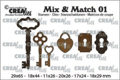 Crealies Mix and Match - Nr. 1 - 3x Schlüssel, 2x Schlüssellöche