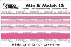 Crealies Mix and Match - Nr. 13 - Streifen mit Punkten (5x)