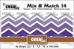 Crealies Mix and Match No. 14 - Zickzackstreifen glatt