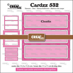 Crealies Cardzz Frame and Inlay - Claudia 3x Rechteck
