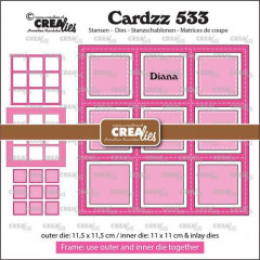 Crealies Cardzz Frame and Inlay - Diana 9x quadratisch