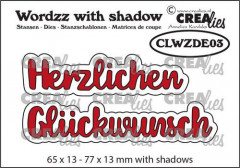 Crealies Wordzz with Shadow Herzlichen Glückwunsch (DE)