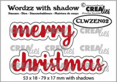 Crealies Wordzz with Shadow Merry Christmas (ENG)
