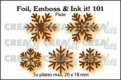 Crealies Foil, Emboss and Ink it - Schneeflocken 5x