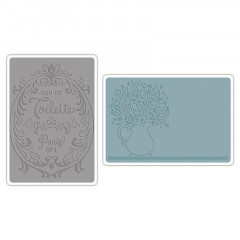 Embossing Folder - Flowers and Perfume Label