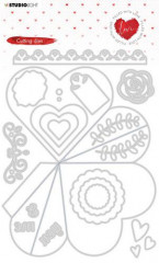 Embossing Die Cut Stencil - Heart shaped box Filled With love Nr