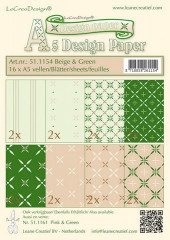 LeCrea Designpapier Set - beige/grün