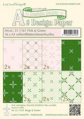 LeCrea Designpapier Set - rosa/grün