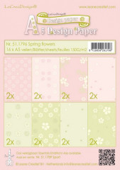 LeCrea Designpapier Set - Frühling Blumen rosa/grün