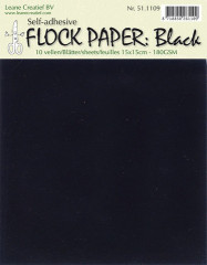 Flock Papier schwarz, selbstklebend