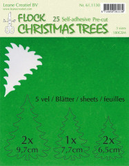 Flock Papier Weihnachtsbäume grün