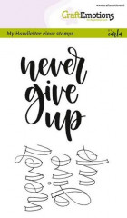 Clear Stamps - Handletter  never give up (ENG)
