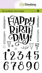 Clear Stamps - handletter - Happy Brithday and Nummern (Eng)