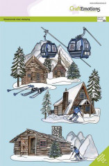 Clear Stamps - Blockhütten und Skilift