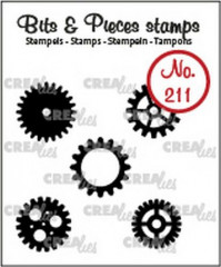 Clear Stamps Bits and Pieces - Nr. 211 - 5x Zahnräder klein (sol