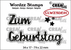 Crealies Wordzz Clear Stamps - Zum Geburtstag (DE)
