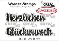 CREAlies Wordzz Clear Stamps - Herzlichen Glückwunsch (DE)