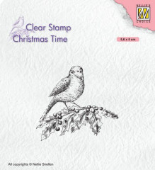Clear Stamps - Christmastime Bird on holly