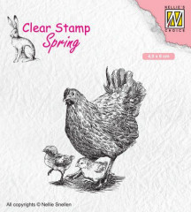 Clear Stamps - Frühling Mutter Henne mit Küken