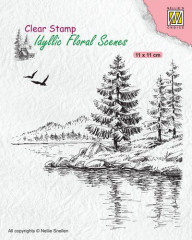 Clear Stamps - Idyllic Floral Winter Waterfront