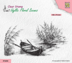 Clear Stamps - Idyllic Floral Lake with boat