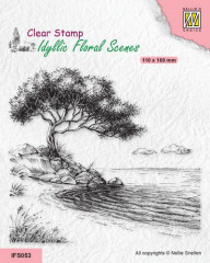 Clear Stamps - Idyllic Floral Tree at waterfront