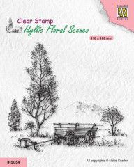 Clear Stamps - Idyllic Floral Meadow with cart