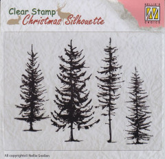Clear Stamps - Christmas Silhouette pine trees