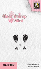 Mini Clear Stamps - Pinecones and berries