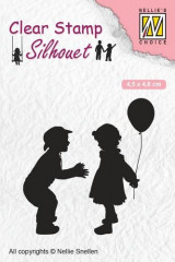Clear Stamps - Silhouette Kinder mit Ballon
