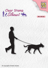 Clear Stamps - Silhouette Mann mit Hund