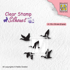 Clear Stamps - Silhouette fliegende Vögel