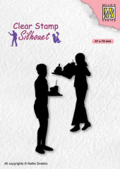 Clear Stamps - Silhouette Teenagers Snack