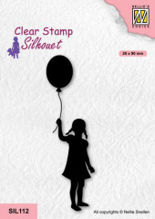 Clear Stamps - Silhouette Mädchen mit Ballon