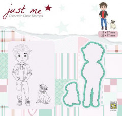 Just Me Die and Clear Stamps - Junge mit Hund